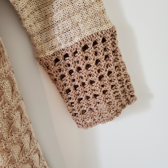 ❌️SOLD❌️ Dress Barn Brown & Tan Knit Cardigan Small - Picture 6 of 7